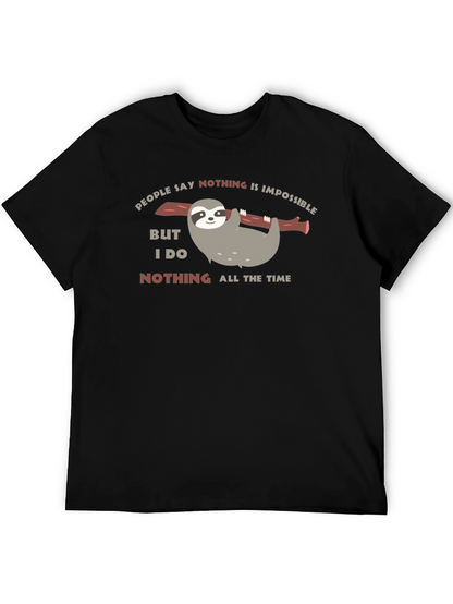 Funny Sloth Nothing All The Time Black T-Shirt