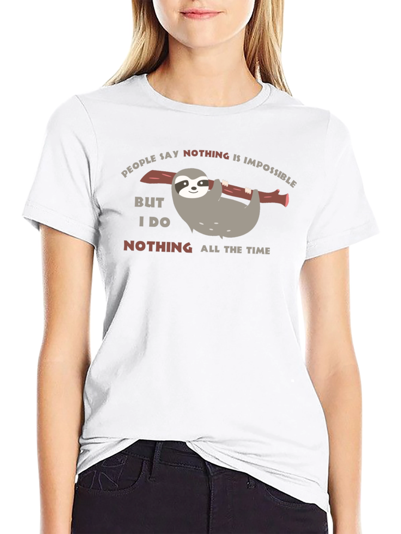 Funny Sloth Nothing All The Time Black T-Shirt