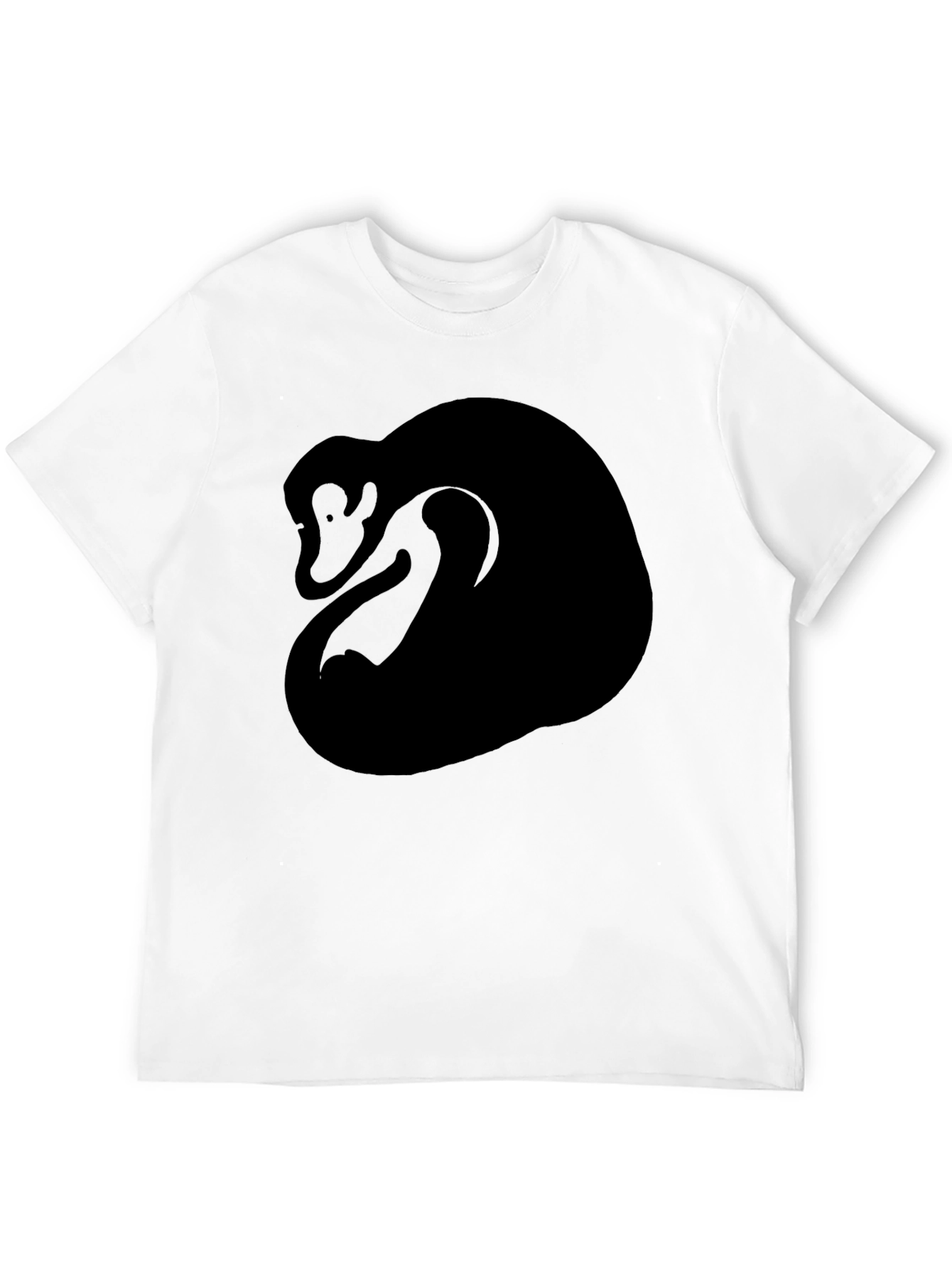 Abstract Monkey Graphic Tee - Black Cotton Blend