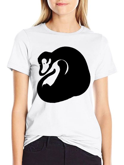 Abstract Monkey Graphic Tee - Black Cotton Blend