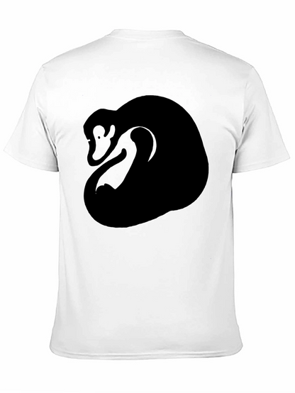 Abstract Monkey Graphic Tee - Black Cotton Blend