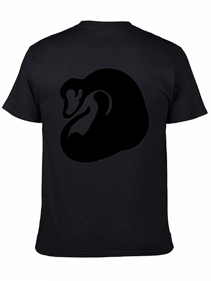 Abstract Monkey Graphic Tee - Black Cotton Blend