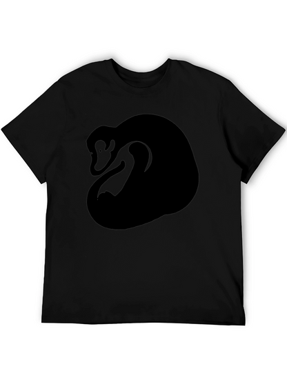 Abstract Monkey Graphic Tee - Black Cotton Blend