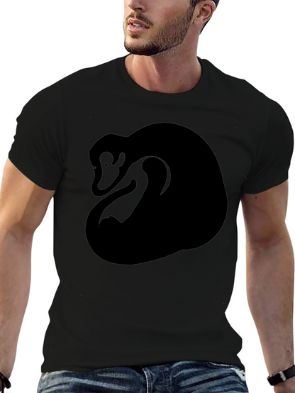 Abstract Monkey Graphic Tee - Black Cotton Blend