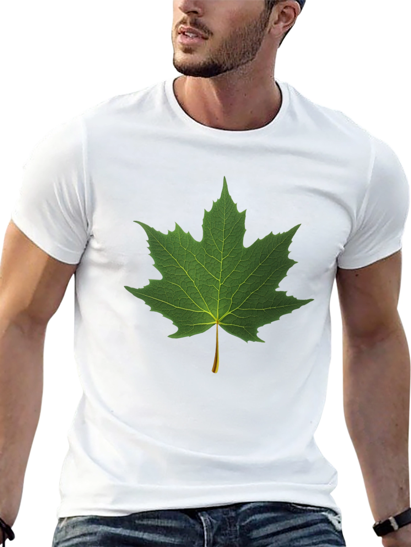 Maple Leaf Graphic Black T-Shirt