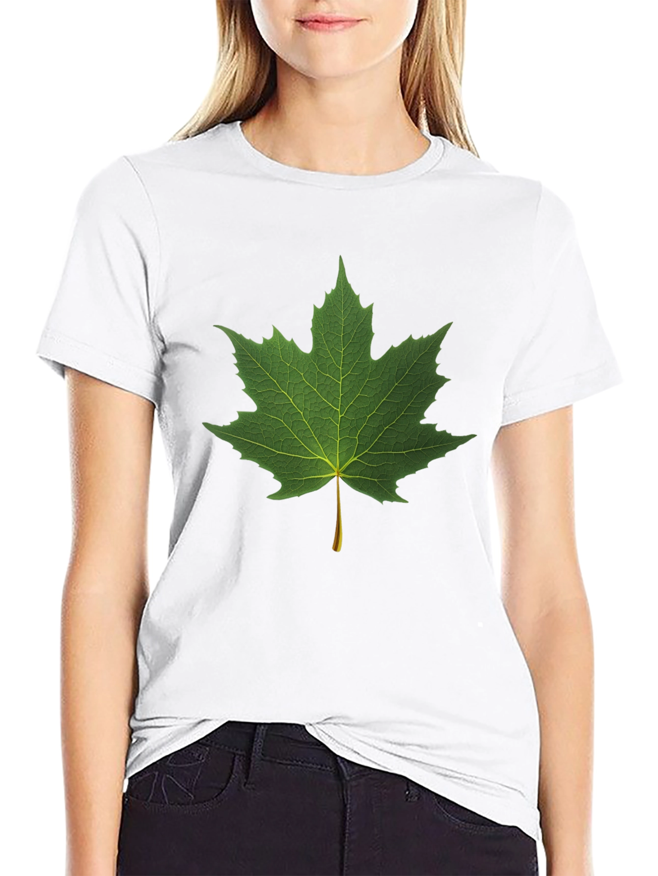 Maple Leaf Graphic Black T-Shirt