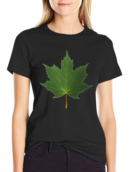 Maple Leaf Graphic Black T-Shirt