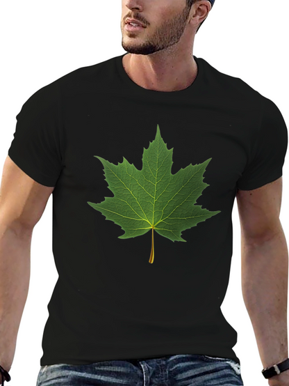 Maple Leaf Graphic Black T-Shirt