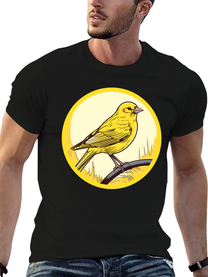 Canary Bird Graphic T-Shirt - Black