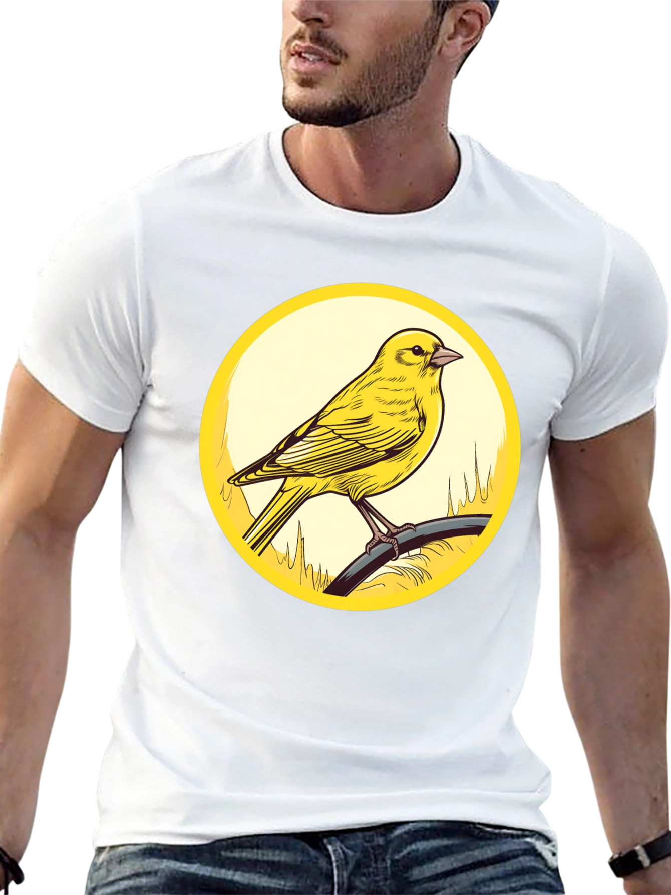 Canary Bird Graphic T-Shirt - Black