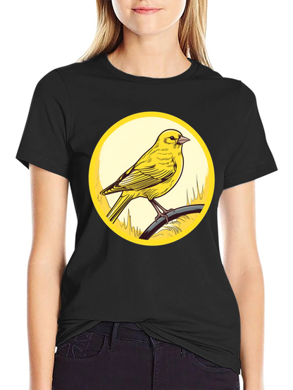 Canary Bird Graphic T-Shirt - Black