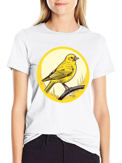 Canary Bird Graphic T-Shirt - Black