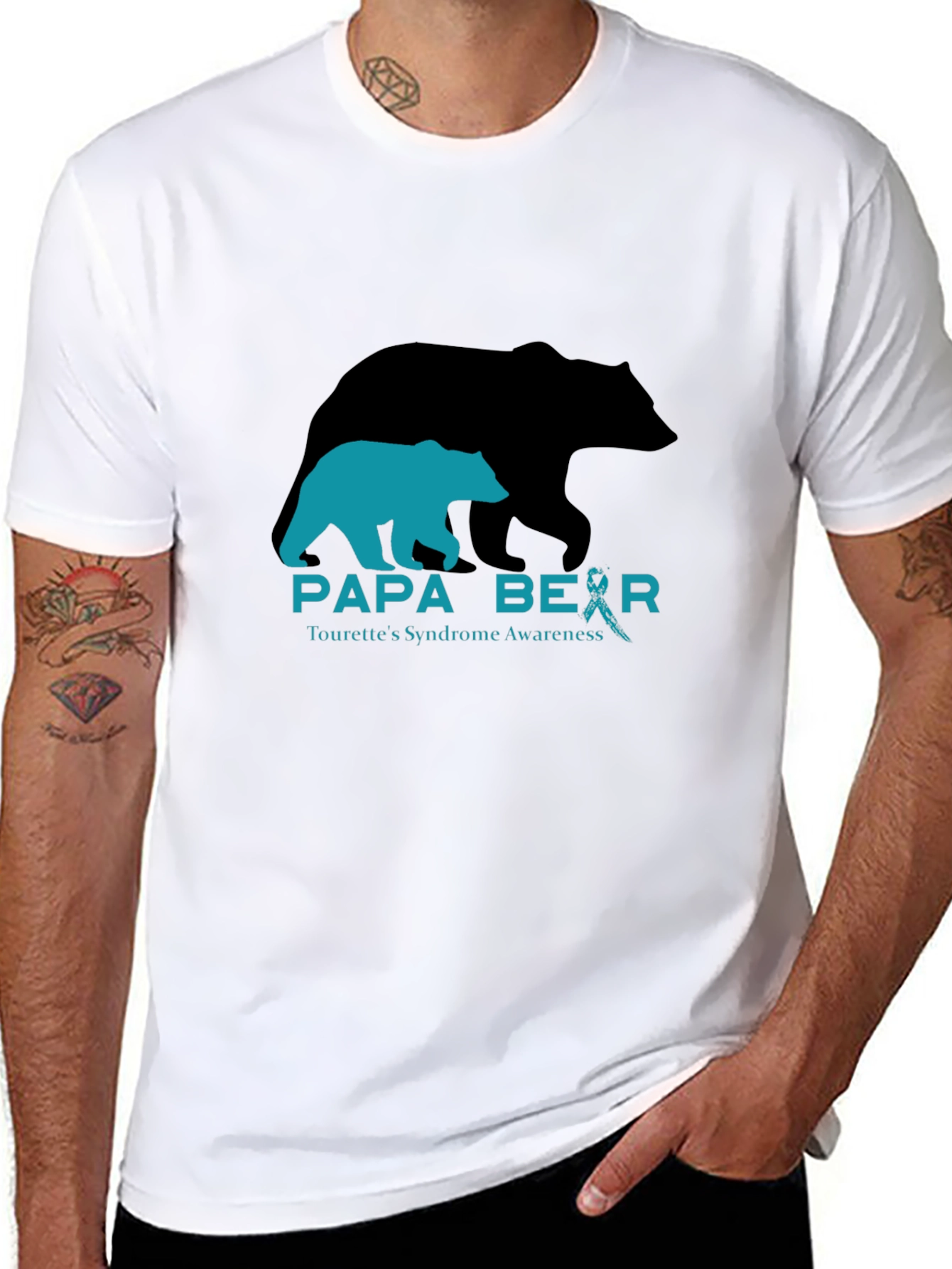 Papa Bear Tourettes Syndrome Awareness T-Shirt