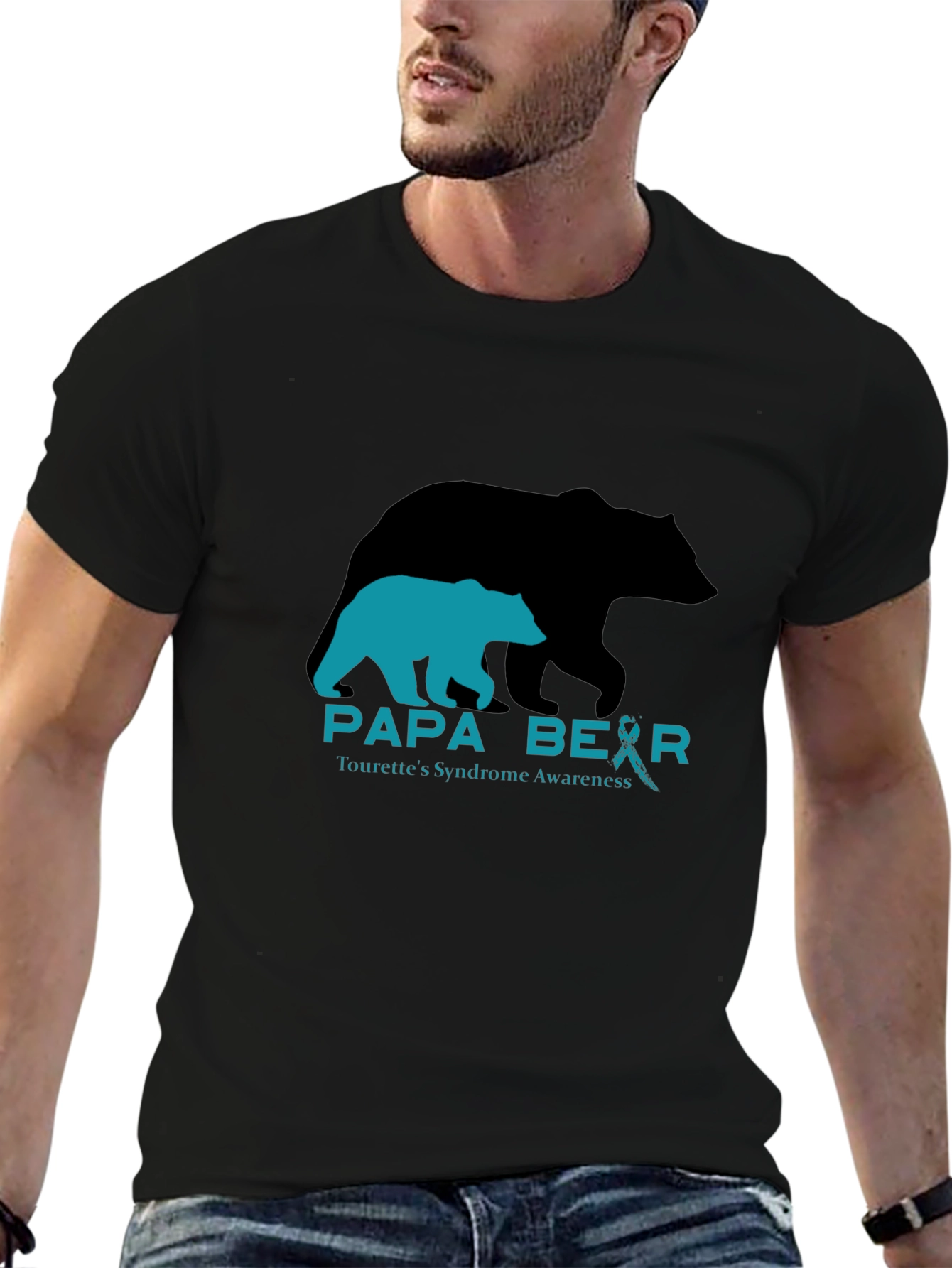Papa Bear Tourettes Syndrome Awareness T-Shirt