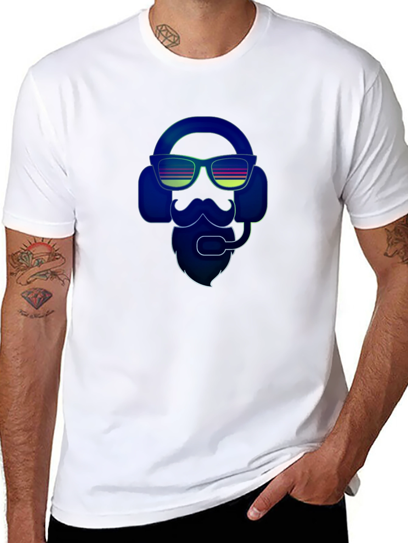 Retro Gamer Bearded Man T-Shirt