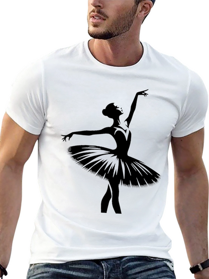 Ballerina Silhouette Graphic T-Shirt - Black