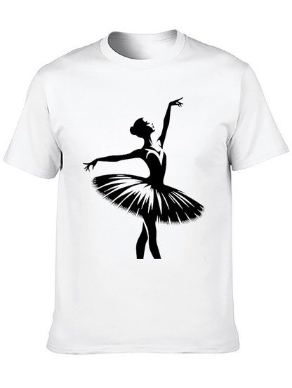 Ballerina Silhouette Graphic T-Shirt - Black