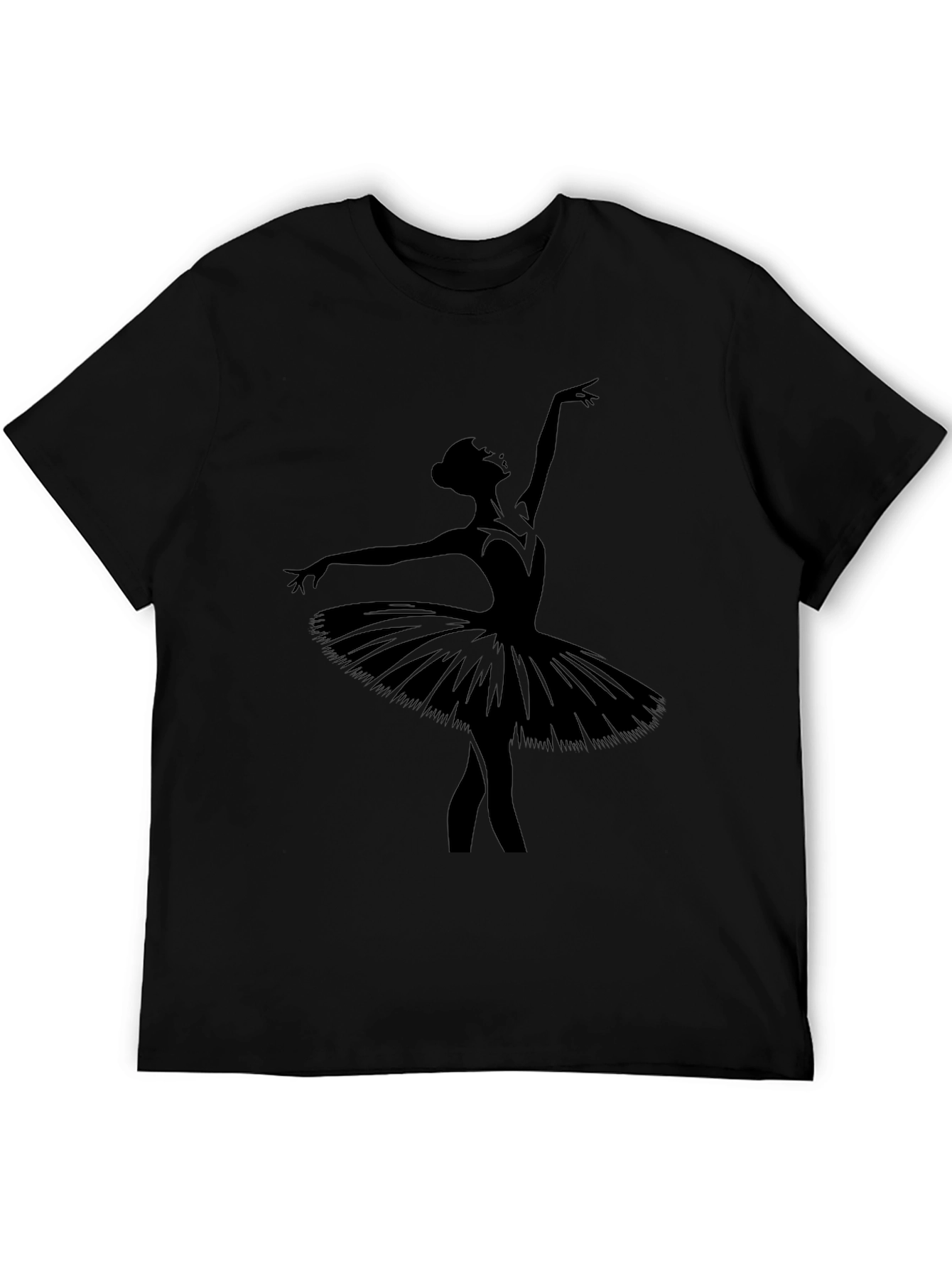 Ballerina Silhouette Graphic T-Shirt - Black
