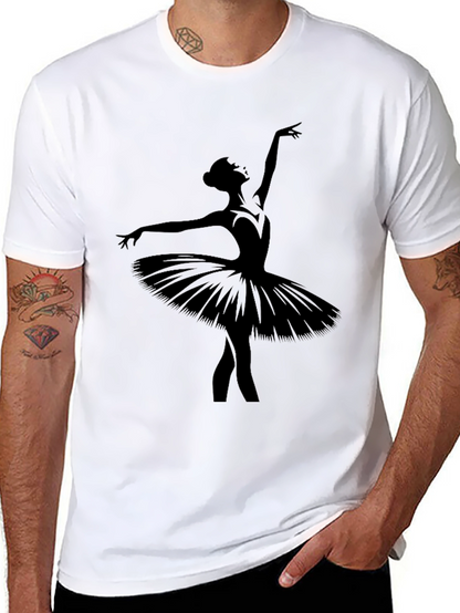 Ballerina Silhouette Graphic T-Shirt - Black