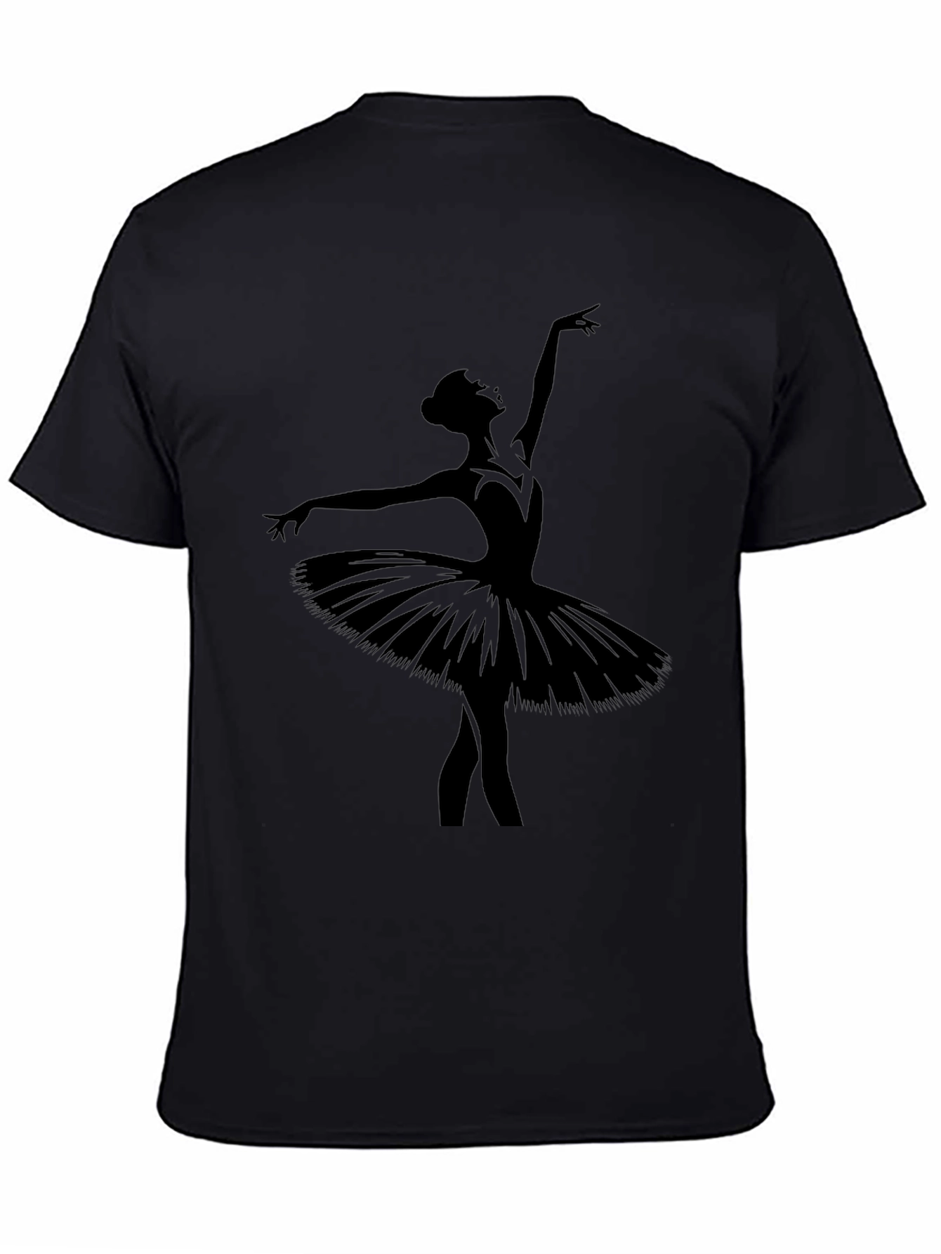 Ballerina Silhouette Graphic T-Shirt - Black