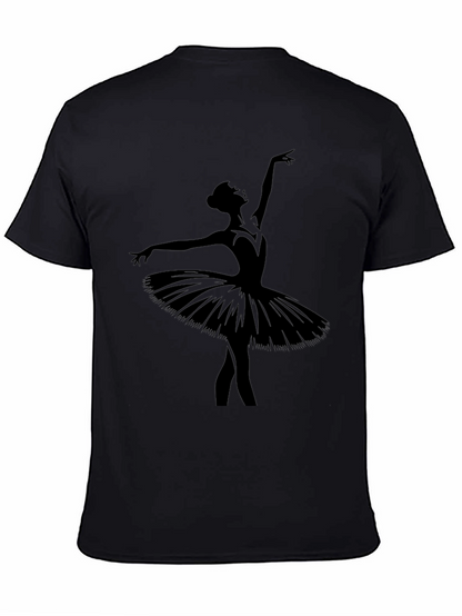 Ballerina Silhouette Graphic T-Shirt - Black