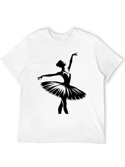 Ballerina Silhouette Graphic T-Shirt - Black