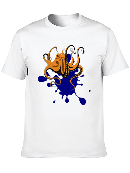 Octopus Ink Splatter T-Shirt - Unique Graphic Tee