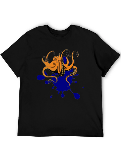 Octopus Ink Splatter T-Shirt - Unique Graphic Tee
