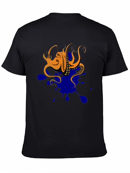 Octopus Ink Splatter T-Shirt - Unique Graphic Tee