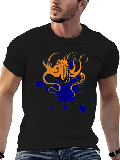 Octopus Ink Splatter T-Shirt - Unique Graphic Tee