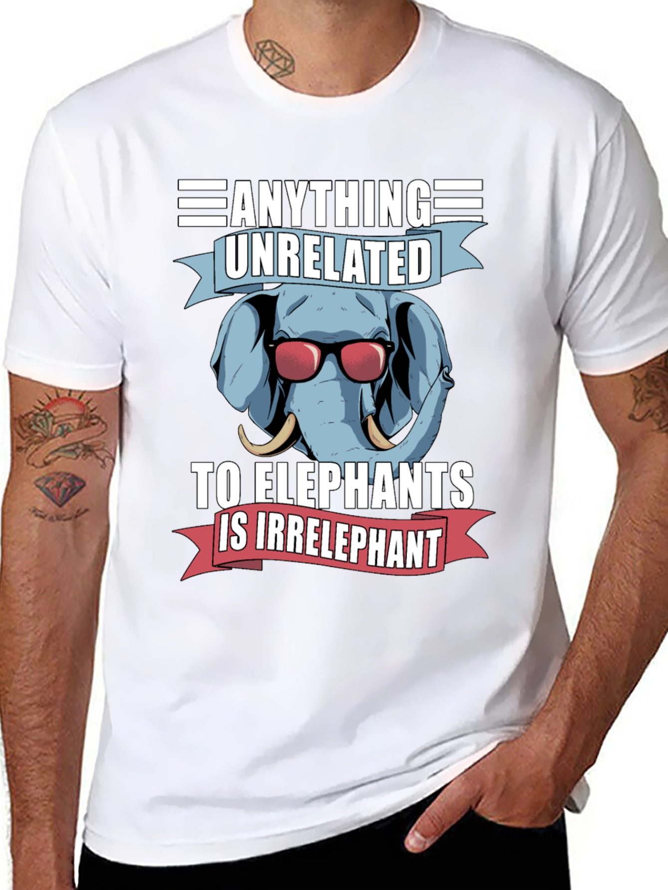 Elephant Pun T-Shirt - Anything Unrelated Is Irrelephant!