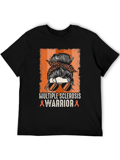 Multiple Sclerosis Warrior Messy Bun T-Shirt