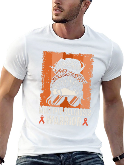 Multiple Sclerosis Warrior Messy Bun T-Shirt