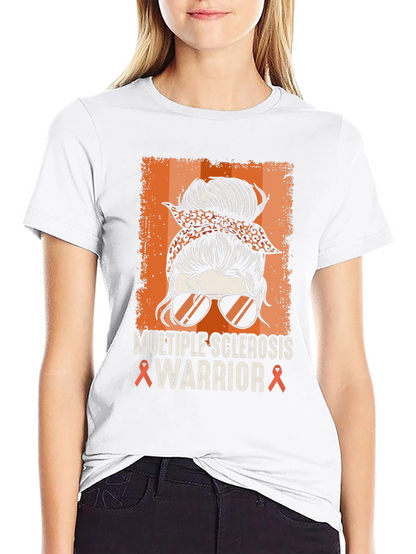 Multiple Sclerosis Warrior Messy Bun T-Shirt