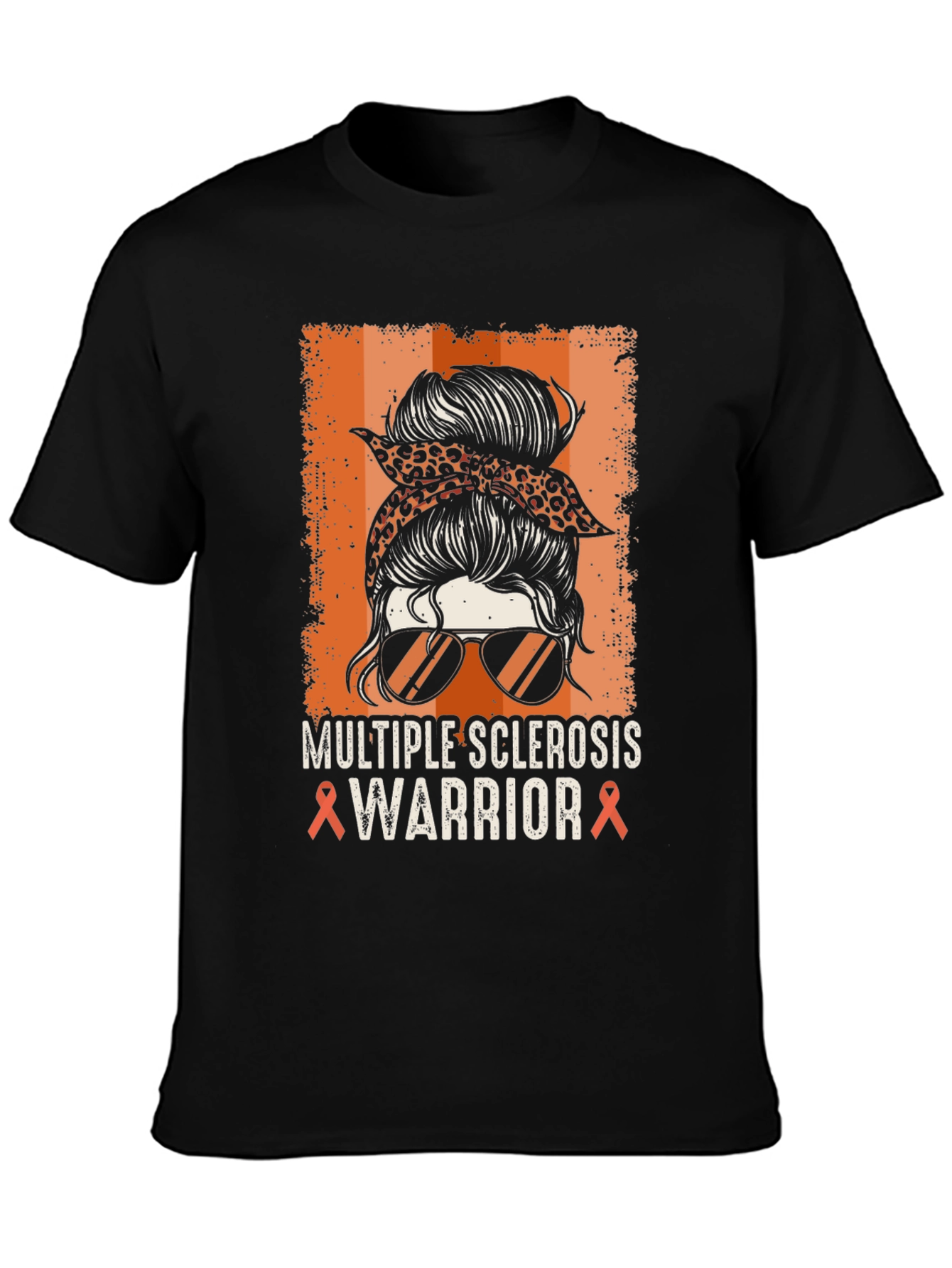 Multiple Sclerosis Warrior Messy Bun T-Shirt