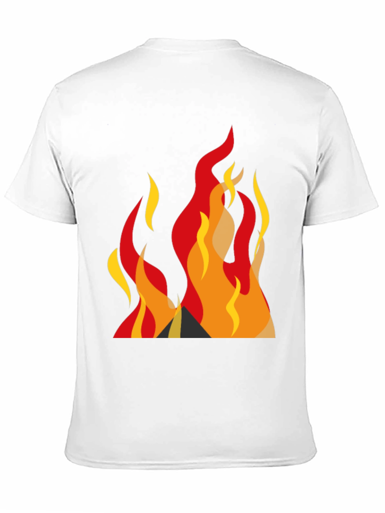 Bold Graphic Fire Design Black T-Shirt