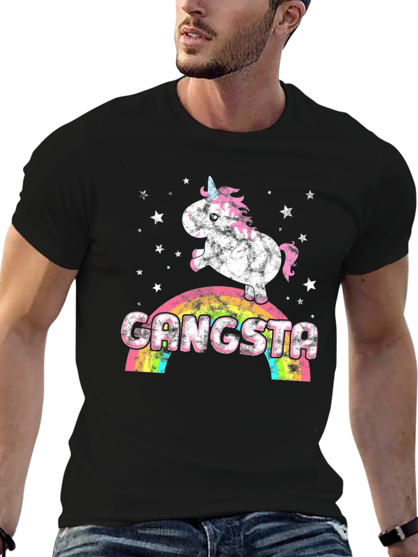 Gangsta Unicorn Rainbow Graphic Tee