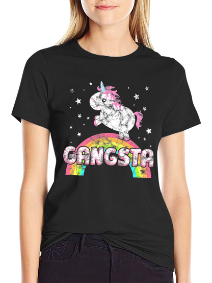 Gangsta Unicorn Rainbow Graphic Tee