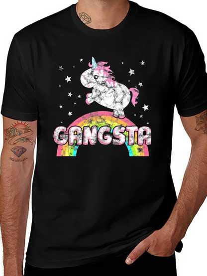 Gangsta Unicorn Rainbow Graphic Tee