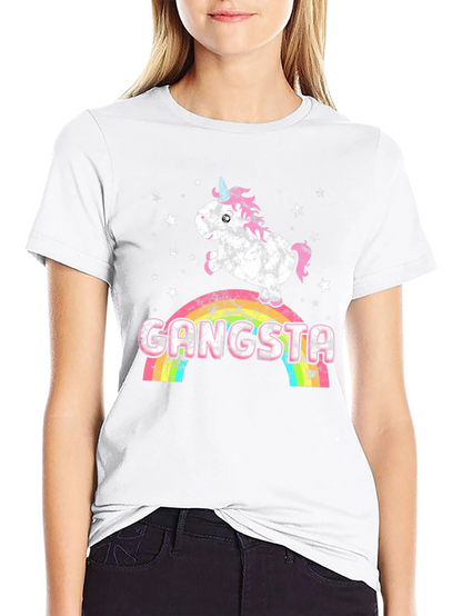 Gangsta Unicorn Rainbow Graphic Tee