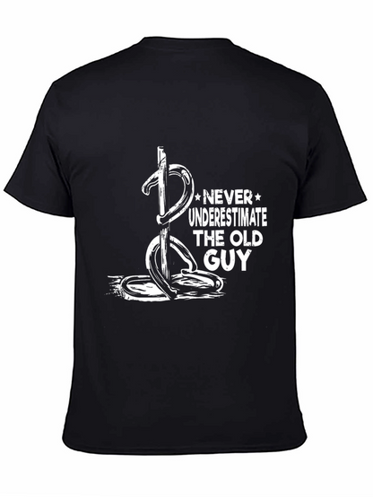 Never Underestimate Old Guy Black T-Shirt