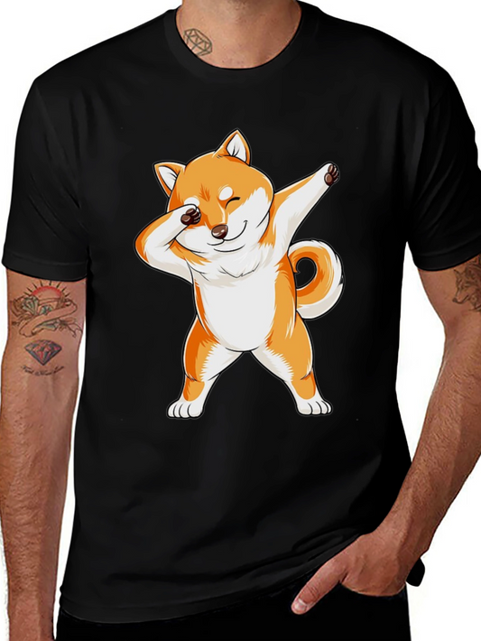 Dabbing Shiba Inu Graphic Tee - Black