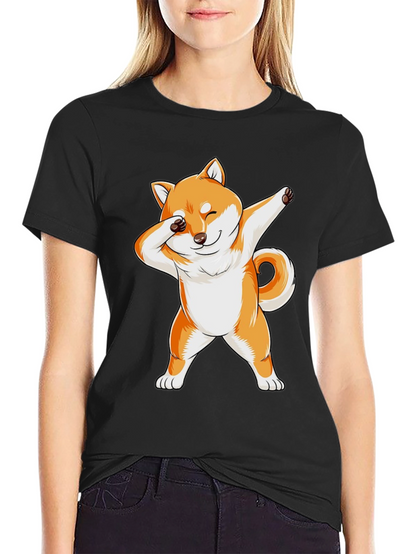 Dabbing Shiba Inu Graphic Tee - Black