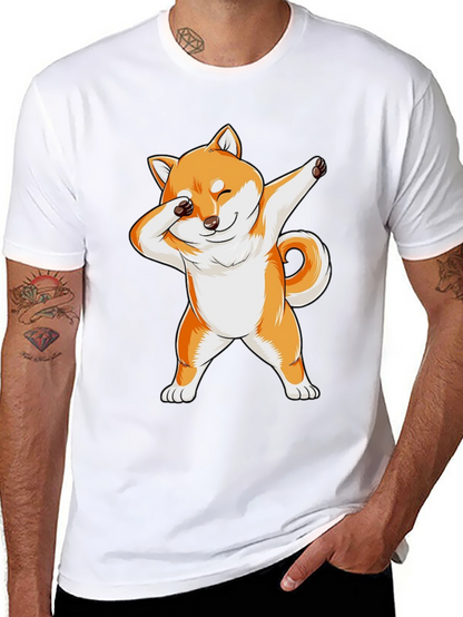 Dabbing Shiba Inu Graphic Tee - Black