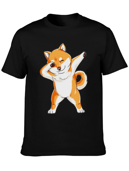 Dabbing Shiba Inu Graphic Tee - Black