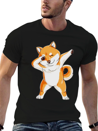 Dabbing Shiba Inu Graphic Tee - Black