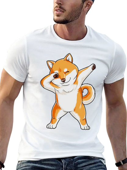 Dabbing Shiba Inu Graphic Tee - Black
