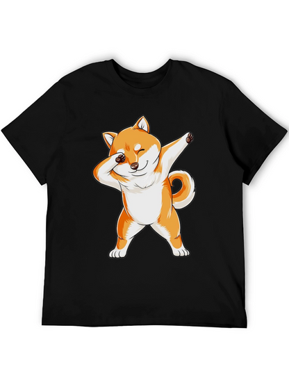 Dabbing Shiba Inu Graphic Tee - Black