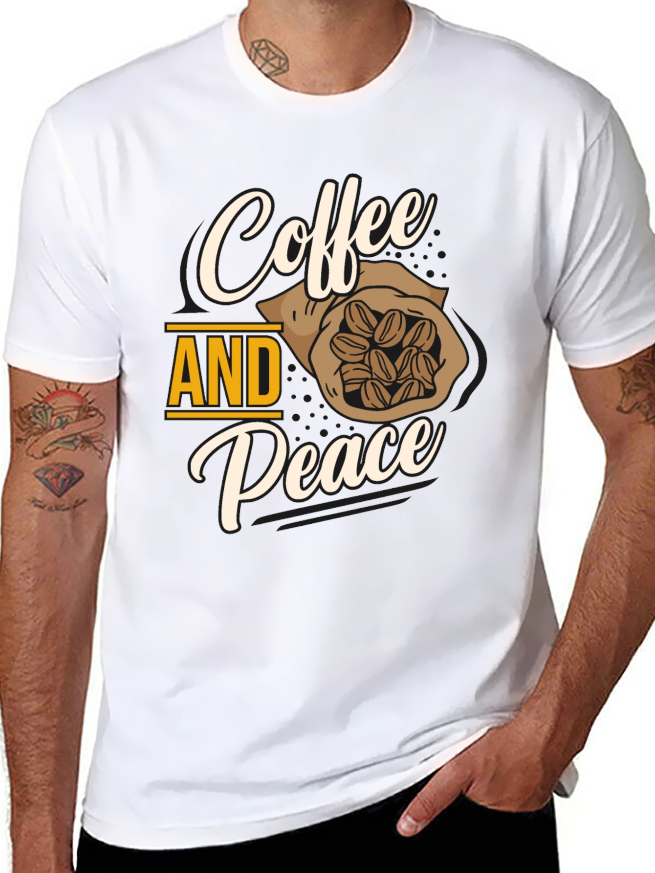 Coffee and Peace Graphic T-Shirt