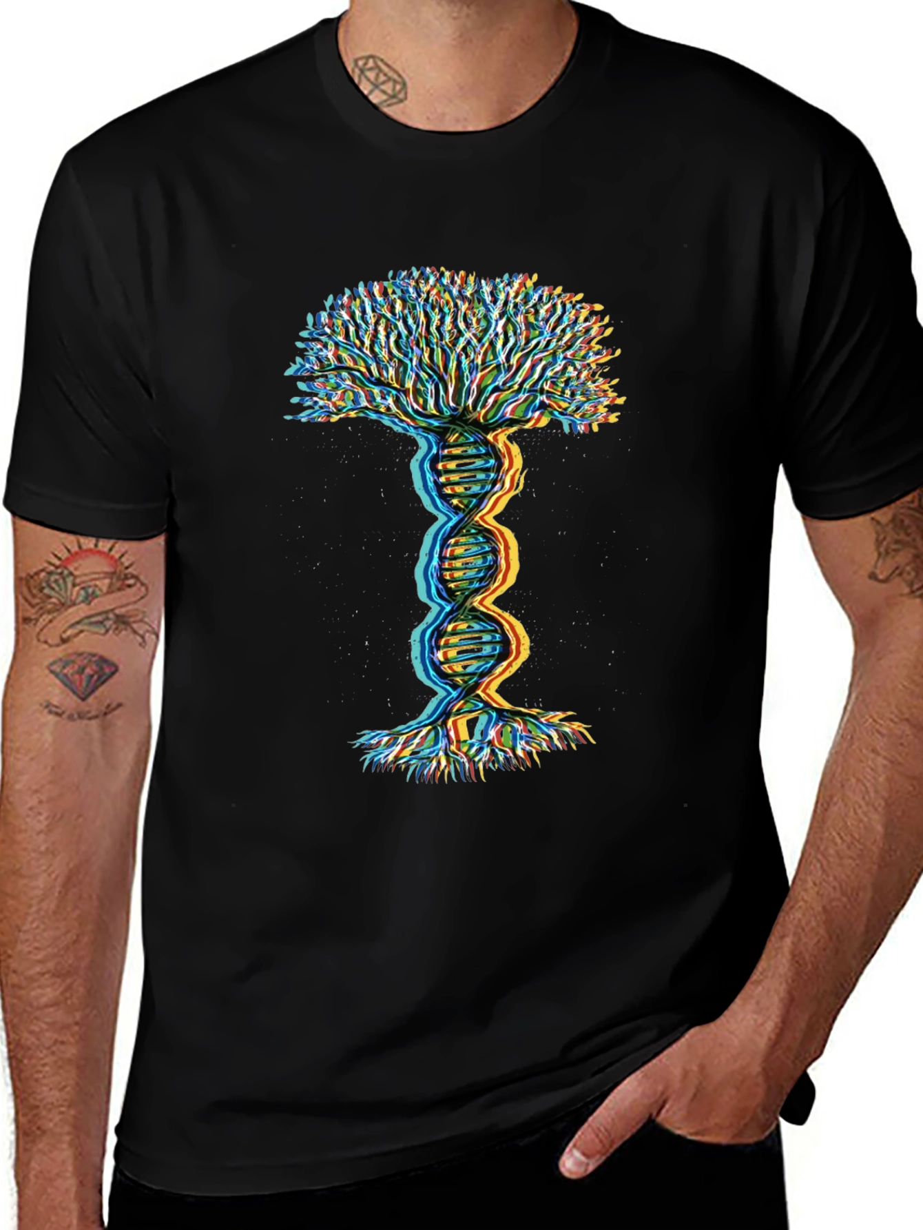 DNA Tree of Life Graphic Tee - Black